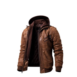 Chaqueta de invierno para hombre en azul real Cuero de vaca genuino con correas Estilo elegante - Product Image 4