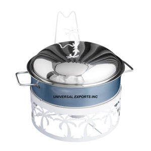 Cazuela de diseñador hecha a mano de alta calidad, olla caliente de Metal de doble tono en forma redonda, calentador de alimentos de lujo para cena, Estilo clásico - Product Image 6