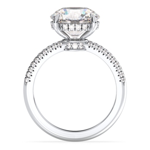REYES Vente à Chaud Bagues Halo Moissanite 4 Carat en Or Blanc 14K Taille Ronde pour Femmes Solitaire Cadeaux de Fiançailles Bague Bijoux - Product Image 6