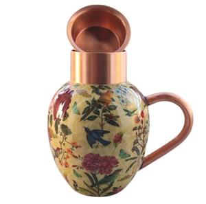 Jarra de agua de cobre de nuevo estilo con acabado de chapado de cobre Diseño simple Forma redonda de excelente calidad para servir - Product Image 3