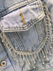 Diseño de moda High Street Apparel Chaqueta de mezclilla azul Agua lavada Ropa de mujer Nueva chaqueta de mezclilla de ajuste suelto - Product Image 4