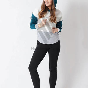 Sweat à capuche léger surdimensionné pour femmes, sweat à capuche à manches longues, vêtements d'hiver, couleur contrastée, séchage rapide, sweat à capuche à épaules tombantes pour femme - Product Image 4