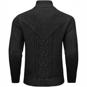 Men's Style Long Sleeve Knit Polyester Sweater Custom Crew Neck <b>Jumper</b> with Embroidered Logo Polyester Sweater - Product Image 3