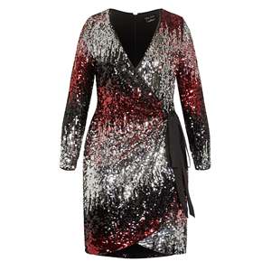 Abito Nero Irresistibile con Scollo a V da Donna City Chic, Trendy Plus Size con Vita Naturale - Product Image 3