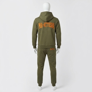 <b>Men</b> Olive Green Hoodie Tracksuit Set <b>Pullover</b> Sweatshirt Jogger Pants Premium Sportswear Gym Training Running Fitness Casual Out - Product Image 4