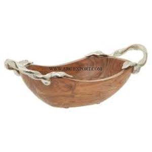 Bol de service en bois de la plus grande qualité fait à la main Dernier nouveau bol de mélange de nourriture et de salade de table à manger élégant Prix de gros - Product Image 6