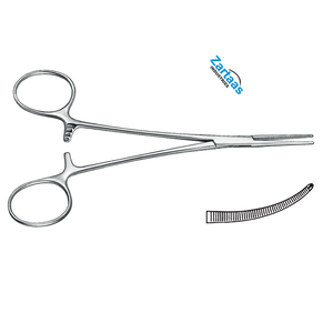 คีมหลอดเลือดแดงสแตนเลสแบบโค้ง1X2ฟัน15ซม. เครื่องมือผ่าตัด - Product Image 6