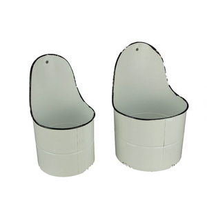 Fancy Pocket Customized Size Wholesale <b>Decorative</b> White Planter SET of 2 New Arrival Designer Galvanized <b>Wall</b> Planter Handmade - Product Image 1