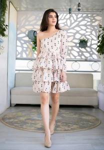 Handmade Indian Cotton Dress Stylish Boho One Shoulder Design Trendy Summer Wear for Parties Personalized Bride Gift New Arrival - Product Image 3