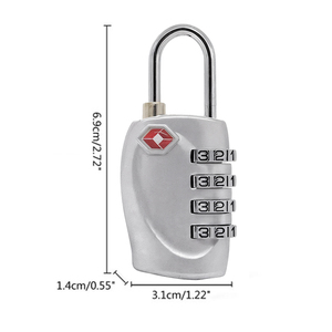 Lucchetto di Sicurezza TSA a 4 Cifre per Bagagli da Viaggio Realizzato in Lega di Zinco Resistente - Product Image 3