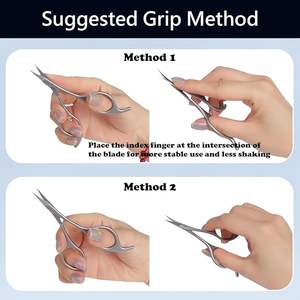 Stainless Steel Sharp StruckStraight Curved Fancy <b>Eyebrow</b> Cuticle Makeup Nail Manicure Scissors for Nail Art - Product Image 2