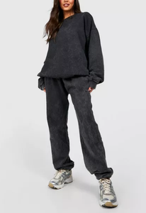 Chándal de lavado ácido Premium básico personalizado para hombre de algodón pesado de gran tamaño personalizado servicio OEM oferta al por mayor tendencia 2024 calidad - Product Image 3