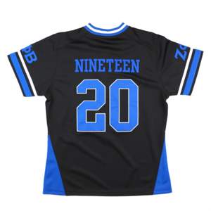 Maillot de football ZPB-Noir | Maillot Zeta Phi Beta en polyester 100% avec logos brodés et bouclier | Col en V, manches rayées - Product Image 2