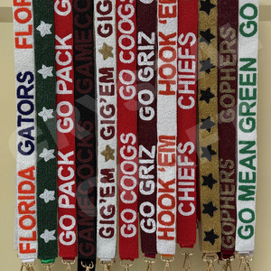 <b>CRYSTAL</b> CRAFT Go Lobos Star Customized Glass Beaded Purse Strap White Gold Seed Bead Indian Style <b>Fashion</b> <b>Accessories</b> for Bags - Product Image 5