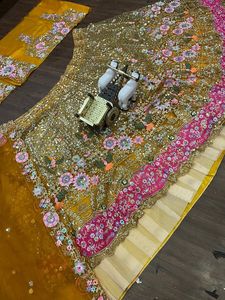 ชุดเลเฮนกาโชลีผ้าเน็ตลายผีเสื้อแบบนุ่มสำหรับผู้ใหญ่ทันสมัย พร้อมผ้าแคนแคนปักเลื่อมแบบอินเดีย-ปากีสถาน - Product Image 6