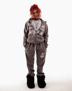 ชุดวอร์ม2ชิ้นเสื้อฮู้ดแบบมีซิปสามารถซักได้พร้อมพิมพ์พัฟ - Product Image 4