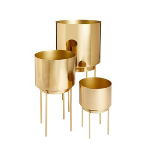 Pot de fleurs moderne en fer métal, support doré, pour décoration d'hôtel, mariage, Style géométrique - Product Image 6