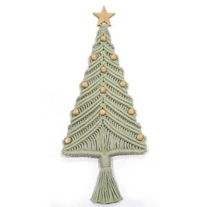 Macrame ต้นคริสต์มาสแขวนผนัง,ของตกแต่งบ้านต้นคริสต์มาสโบโฮจากเวียดนาม - Product Image 1