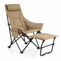 Chaise de camping inclinable avec repose-pieds rembourré en tissu Oxford, acier inoxydable, installation rapide, chaise pliante portable pour barbecue, festival, piscine