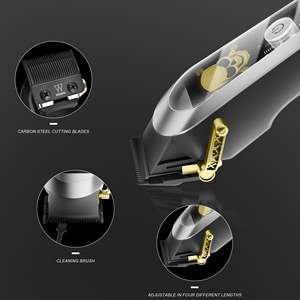 Tondeuse à cheveux professionnelle sans fil/filaire haute vitesse pour hommes avec écran LCD, 6 guides de coupe, réglable, en français, cadeau pour homme - Product Image 3