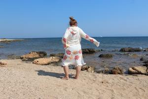 Albornoz con capucha de muselina de algodón suave con estampado colorido, toalla de playa de secado rápido para mujeres, hombres, niños, Spa, baño, hogar, Hotel - Product Image 4