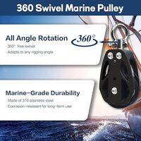 Nuevo Bloque Giratorio Individual para Vela - Polea Marina Compacta de Acero Inoxidable T316 y Construcción de Nylon PA6.6, 35MM 55MM, Herrajes Náuticos