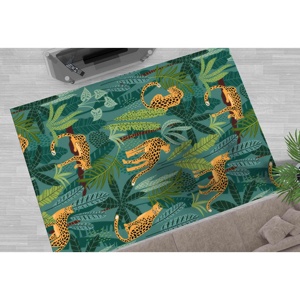 Tapis Tigre, Tapis Bohèmes, Tapis Verts, Tapis Animaux, Tapis Coloré, Tapis Fin Non-tissé - Product Image 3