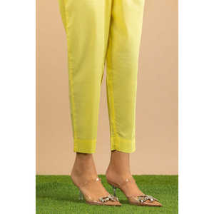 Pantalones Casuales Teñidos de Cambric KTR-43070, Satén, Cintura Media, Cierre Elástico, Pierna Ancha, Antiarrugas, Estampado Animal, Estilos Formales - Product Image 1