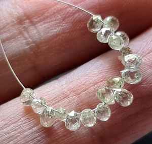 White Diamond Drop Sparkling Clear White Faceted Diamond Tear Drops, Diamond Drops - Product Image 4