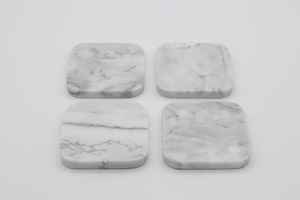 <b>Green</b> Grey White Marble Drink <b>Coaster</b> Handmade Natural Stone Decor - Product Image 5