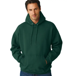 Sudaderas con capucha de algodón 100% para hombre, sudaderas lisas de manga larga ajustadas de Color sólido ODM, cuello estampado de lana de invierno - Product Image 5
