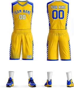 Uniforme de basket-ball à col en V personnalisé avec impression par sublimation professionnelle, couleur personnalisée, 100% polyester respirant - Product Image 3