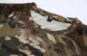 Men's Solid Tactical 100% Cotton Sportswear Top Short Sleeve T-Shirt 220 Grams <b>Weight</b> Plain Dyed Casual Style Knitted <b>Blank</b> - Product Image 2