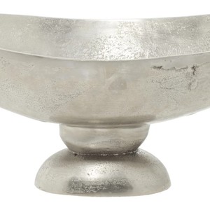 Bol décoratif en aluminium argenté avec poignées Style rustique Décoration de la maison Centre de table Accent de table Style vintage en métal - Product Image 4