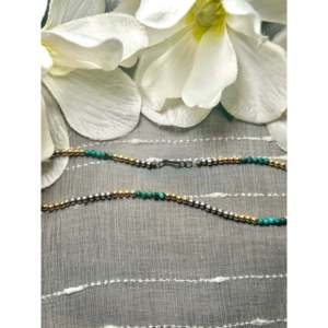 Collier Navajo en argent sterling plaqué or 14 carats avec turquoise du Hubei, bijou culturel de collection fabriqué aux États-Unis - Product Image 2