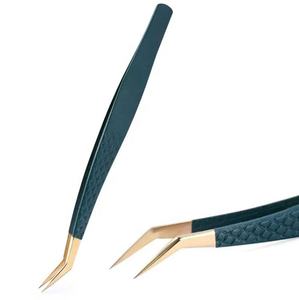 Pinzas de Extensión de Pestañas de Acero Inoxidable de Alta Calidad al por Mayor, Pinzas Personalizadas para Injerto de Pestañas con Punta de 45 Grados - Product Image 1