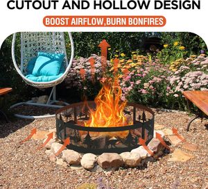 Prix d'usine Anneau de foyer en acier galvanisé avec peinture à haute température Mini brûleur de foyer sans fumée Feu de camp en gros OEM - Product Image 5