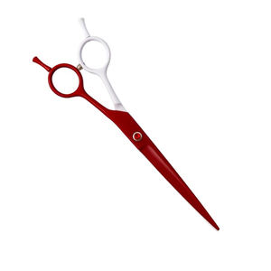 Pet Grooming Straight <b>Scissors</b> Red And White Color Pet <b>Hair</b> <b>Cutting</b> <b>Scissor</b> Animal <b>Hair</b> <b>Cutting</b> <b>Scissor</b> - Product Image 3