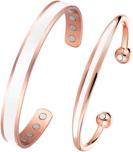 Brazaletes magnéticos de cobre puro 99.99% trenzados hechos a mano personalizados pulseras de alambre de cobre minimalistas ajustables para mujeres - Product Image 3