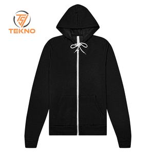 Haute qualité poids lourd 100% coton hommes Bella toile unisexe éponge polaire pleine fermeture éclair à capuche noir unisexe français éponge sweats à capuche - Product Image 4