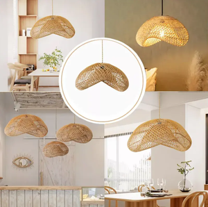 Minimaliste maison salon décoration rotin abat-jour paille tissé pendentif lumière abat-jour couverture fabriqué au Vietnam - Product Image 3