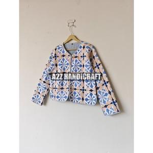 แจ็กเก็ตผ้าฝ้ายบุนวมสำหรับผู้หญิงเสื้อโค้ทผ้าบุนวมทำมือสไตล์โบโฮสำหรับใส่ของขวัญวันหยุด - Product Image 4