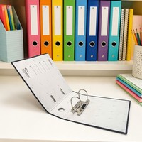 Carpeta de Hojas Sueltas A4 con Clip de Papel Perforado de Tres Pulgadas y Dos Orificios en Forma de D, Directo de Fábrica en China