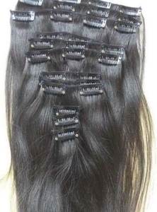 Vente en gros extensions de cheveux humains vierges indiens droits sans couture 100% améliorations de cheveux à clipser à trame unique toutes les couleurs appropriées - Product Image 4