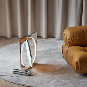 Moonsetter Modern <b>LED</b> Floor <b>Lamp</b> E27 Base Stainless Steel & Iron Body with Metal Shade for Living Room Home Decoration - Product Image 3