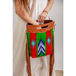 Bolso de hombro de cuero blanco mecanizado a mano de alta calidad a la moda bolso portátil de invierno de estilo bohemio bordado - Product Image 3