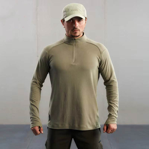 Men's Custom Logo Embroidery Quarter <b>Zip</b> up Jersey Long Sleeve Fitness Sports <b>Shirt</b> for Adults & Teens - Product Image 4