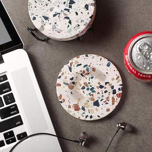 handmade <b>Marble</b>-style Absorbent Stone <b>Coasters</b> Set with Holder <b>marble</b> stone <b>coaster</b> - Product Image 3