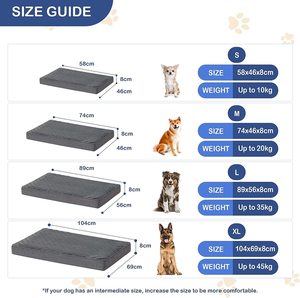 Dog Bed - Orthopedic Waterproof Dog Bed, Egg Crate Memory Foam Dog Mattress Mat for Dog Crate, Removable Flannel Cover