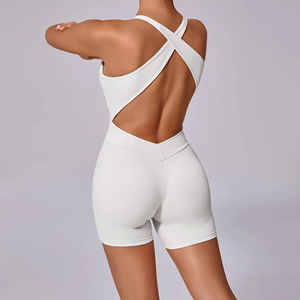 Combinaison de sport sexy une pièce grande taille pour la gym et le yoga, extensible dans les quatre sens, respirante, 100 % polyester, unisexe - Product Image 3